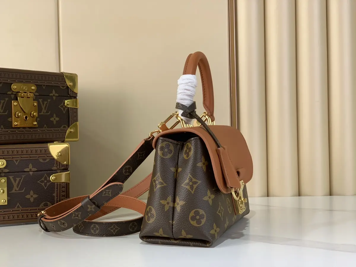 LV Style Black Leather Top Handle Bag Lookbook Reference image 2
