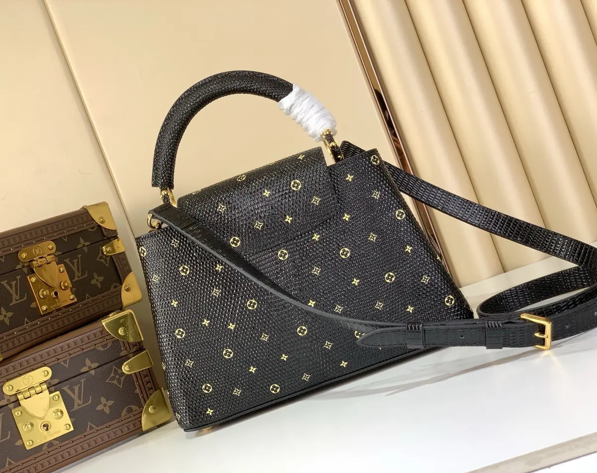 LV Style Black Leather Top Handle Bag Lookbook Reference image 3