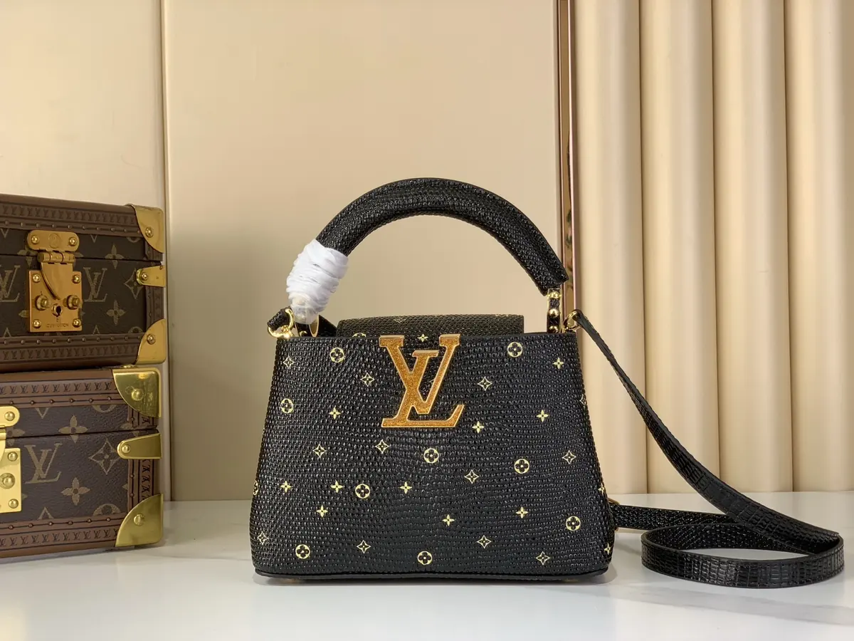 LV Style Black Leather Top Handle Bag Lookbook Reference image 1
