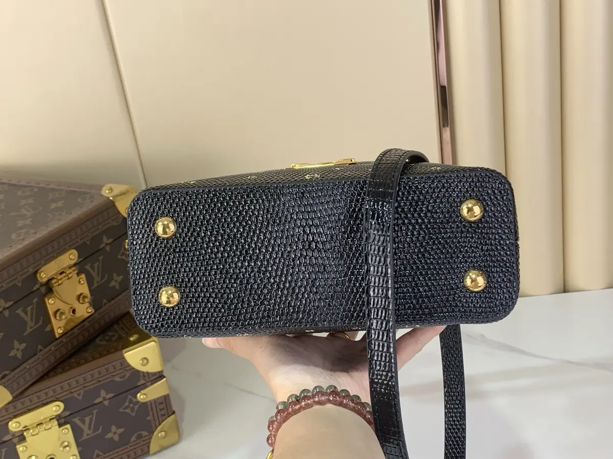 LV Style Black Leather Top Handle Bag Lookbook Reference image 4