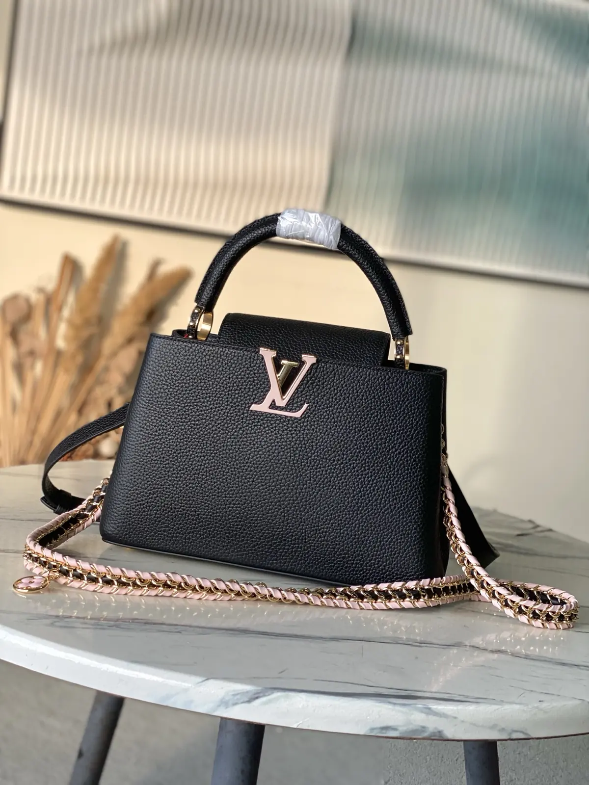 LV Style Black Leather Top Handle Bag style reference detail image 1 from source 787663