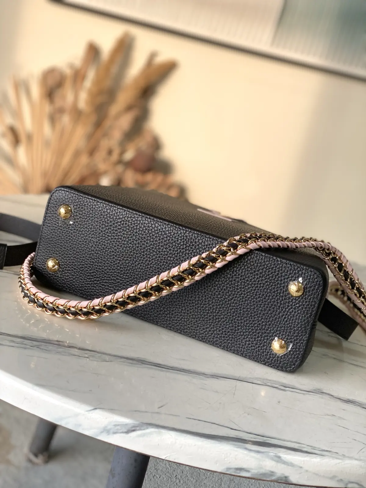 LV Style Black Leather Top Handle Bag style reference detail image 4 from source 787663