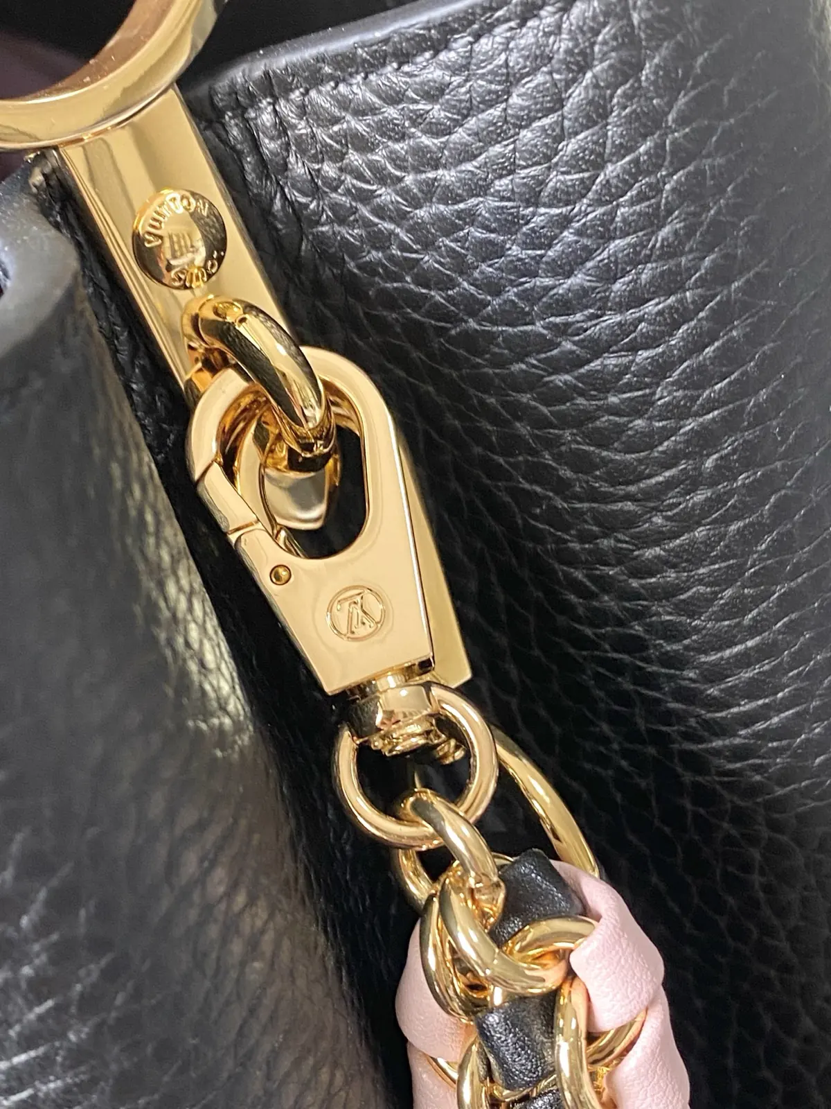 LV Style Black Leather Top Handle Bag style reference detail image 6 from source 787663