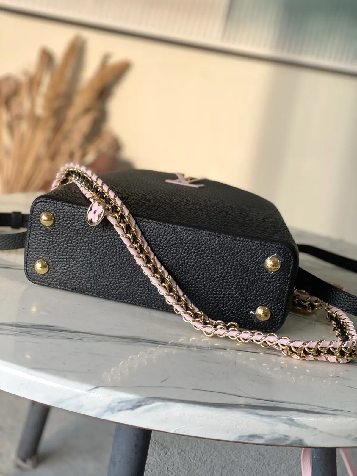 LV Style Black Leather Top Handle Bag style reference detail image 4 from source 787664
