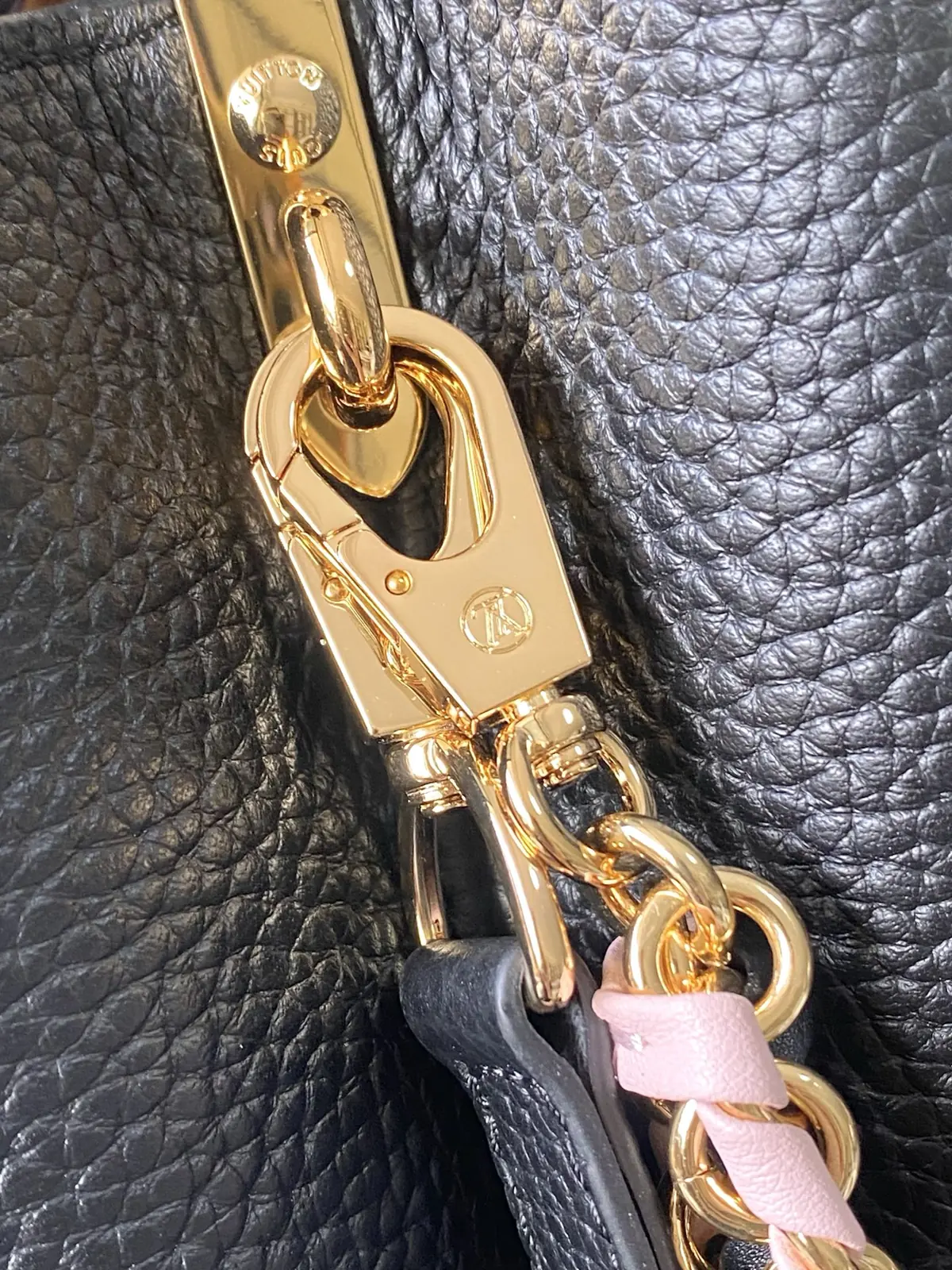 LV Style Black Leather Top Handle Bag style reference detail image 6 from source 787664