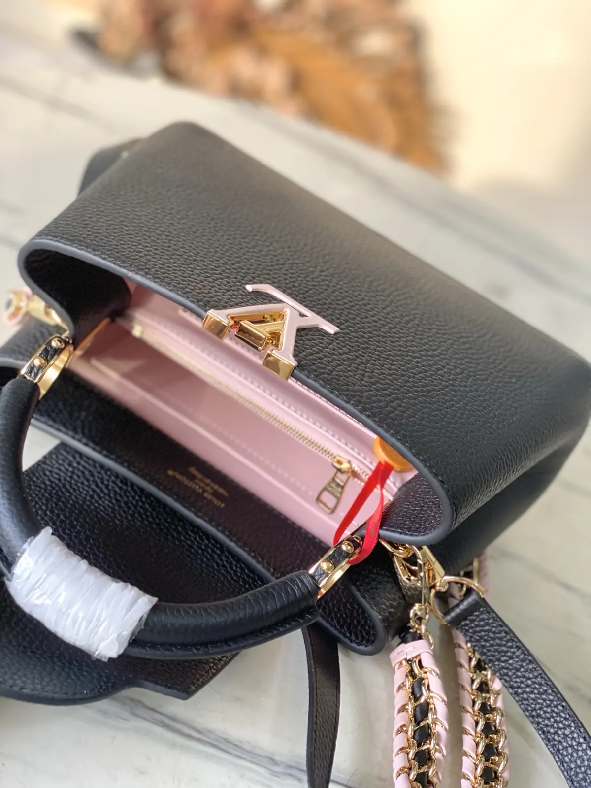 LV Style Black Leather Top Handle Bag style reference detail image 8 from source 787664