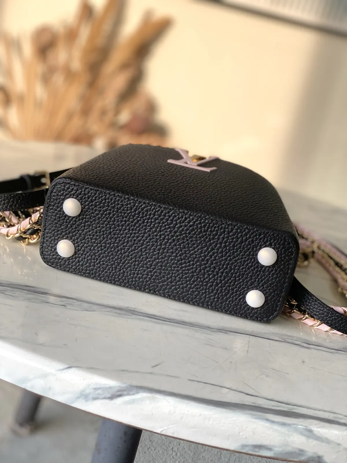 LV Style Black Leather Top Handle Bag style reference detail image 4 from source 787665