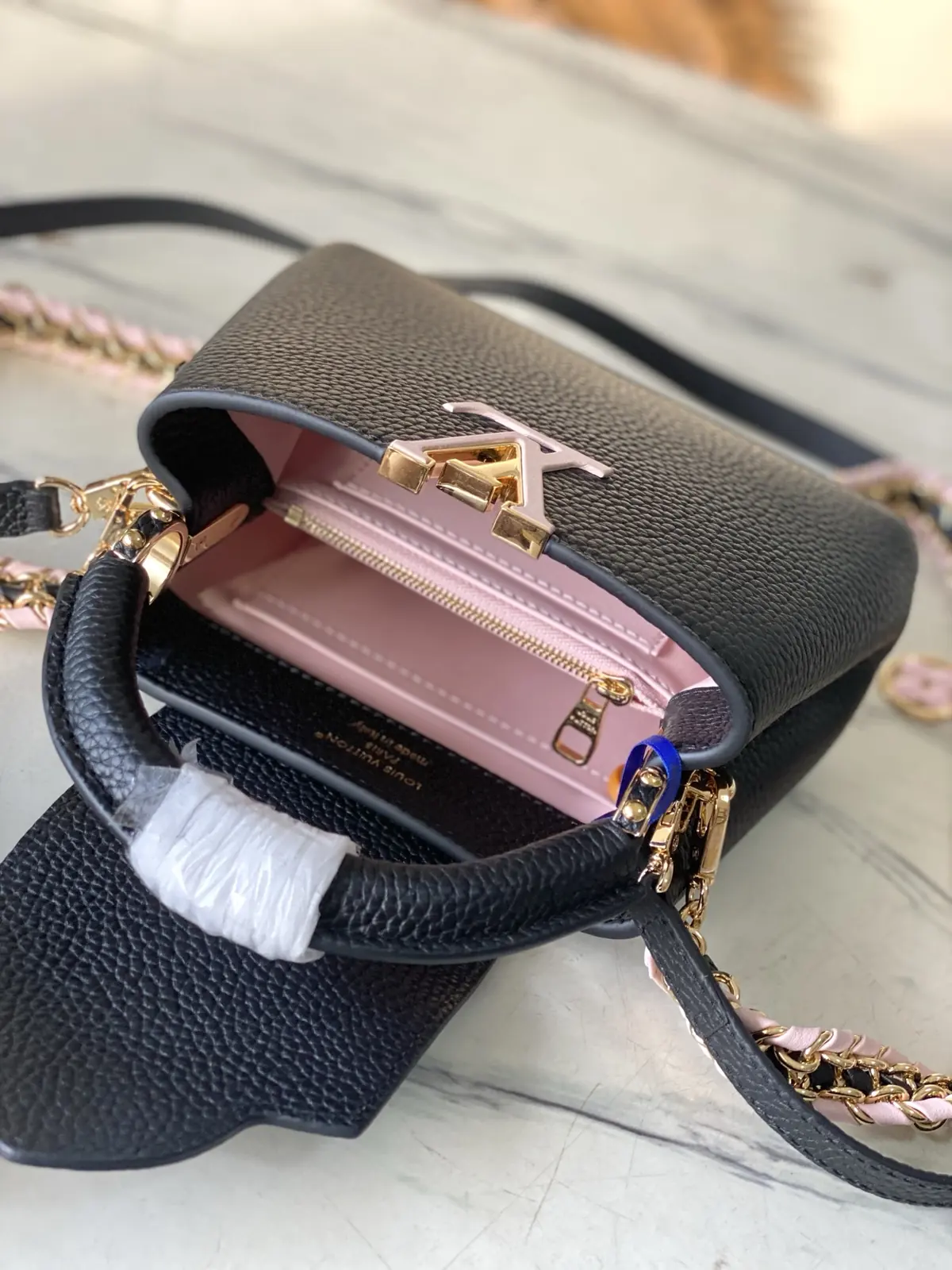 LV Style Black Leather Top Handle Bag style reference detail image 8 from source 787665