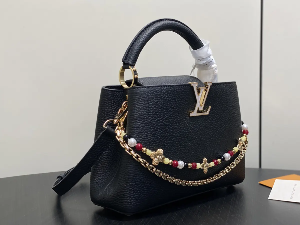 LV Style Black Leather Top Handle Bag style reference detail image 2 from source 787671