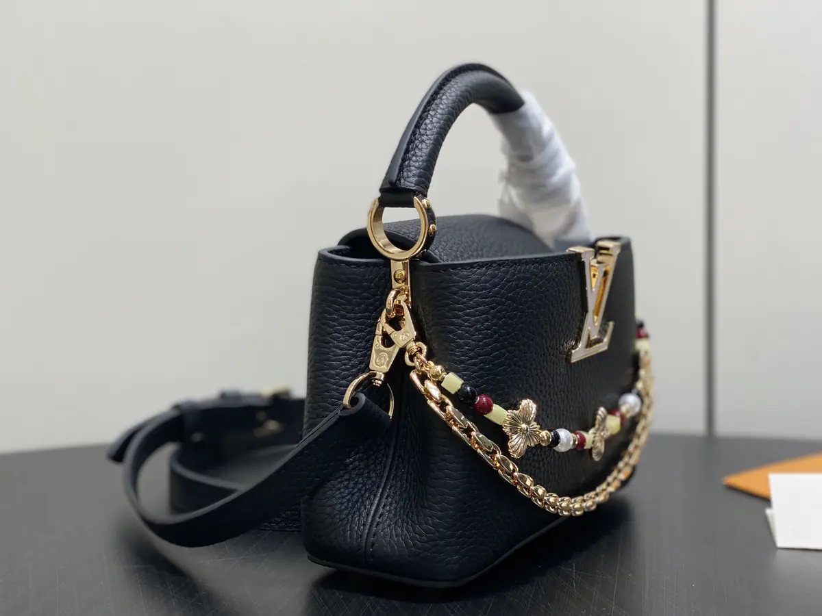 LV Style Black Leather Top Handle Bag style reference detail image 2 from source 787672