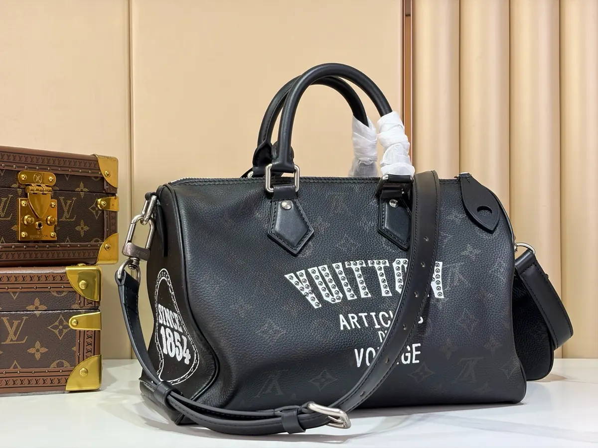 LV Style Black Leather Top Handle Bag style reference detail image 3 from source 787697