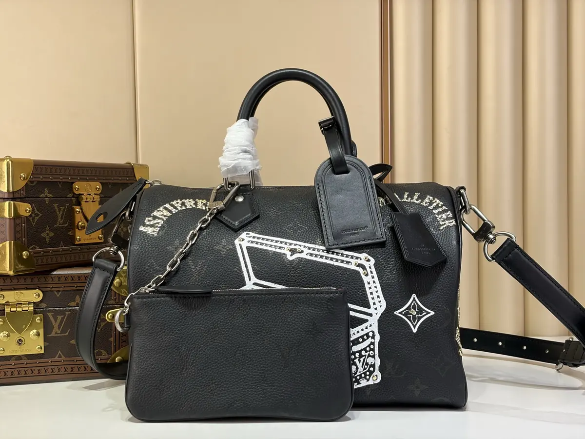 LV Style Black Leather Top Handle Bag style reference detail image 1 from source 787698
