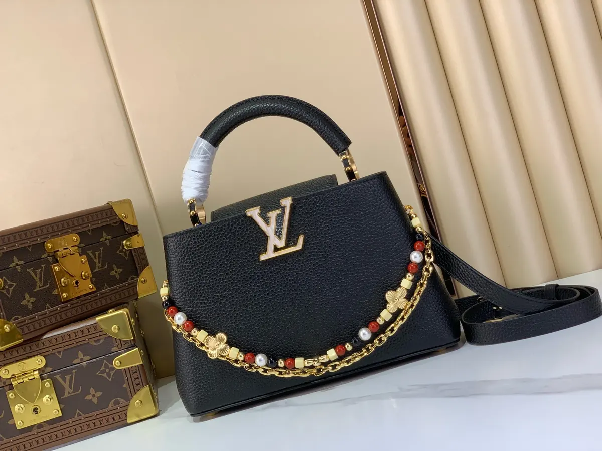 LV Style Black Leather Top Handle Bag style reference detail image 1 from source 787699