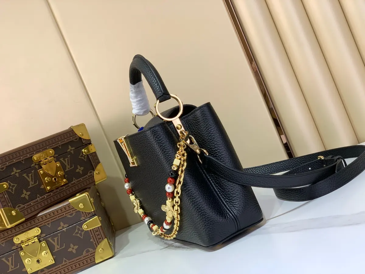 LV Style Black Leather Top Handle Bag style reference detail image 2 from source 787699