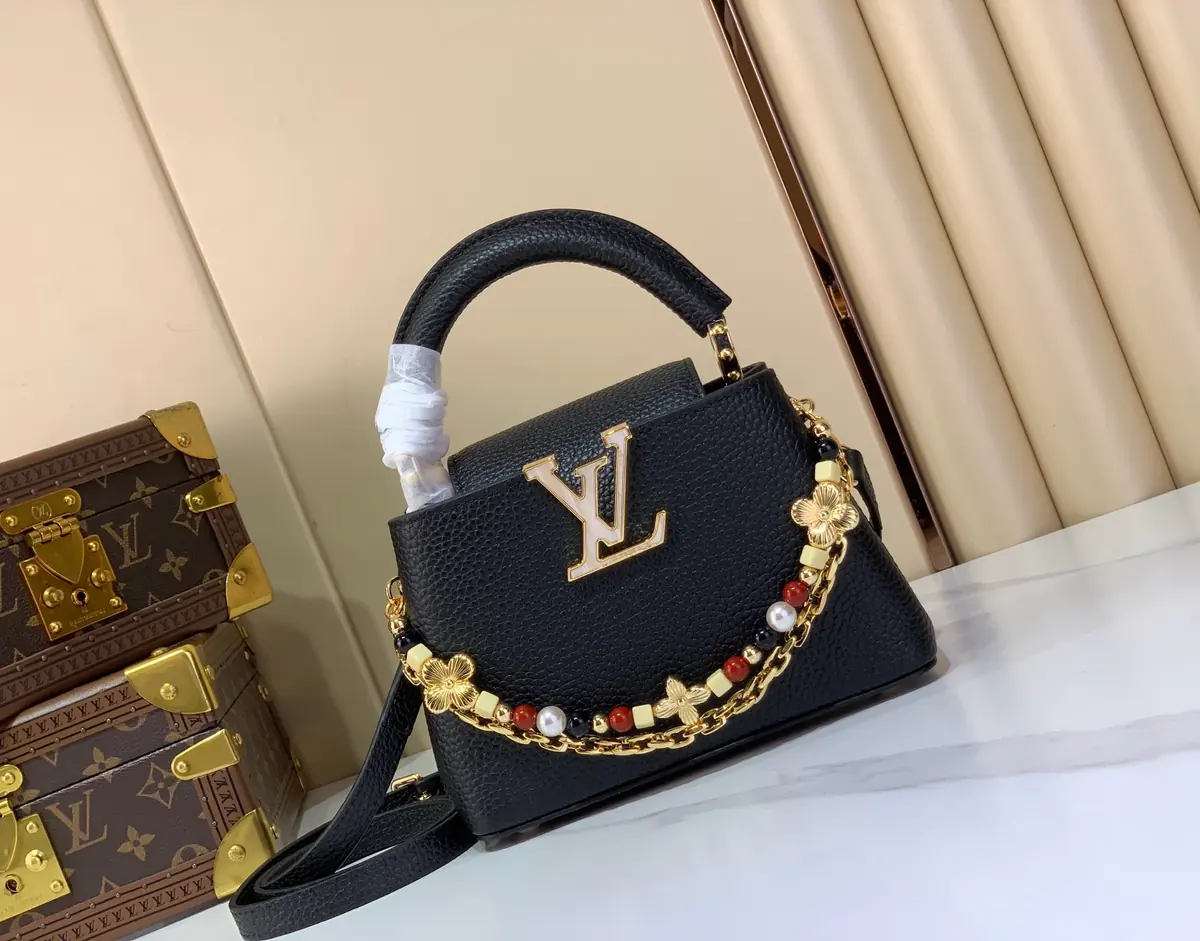 LV Style Black Leather Top Handle Bag style reference detail image 1 from source 787700