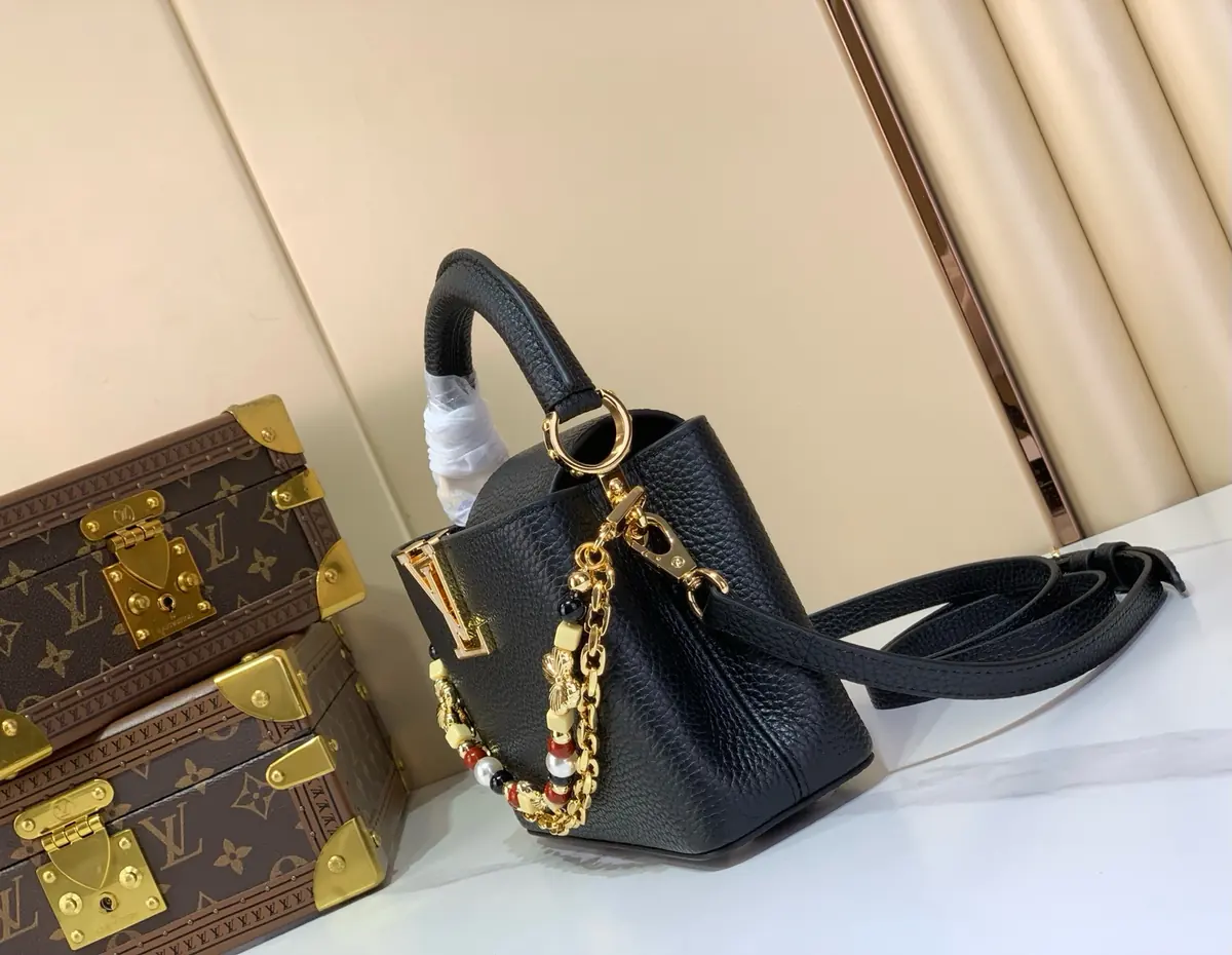 LV Style Black Leather Top Handle Bag style reference detail image 2 from source 787700