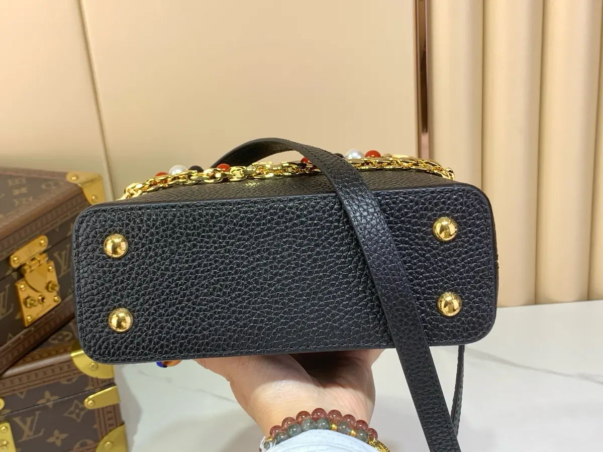 LV Style Black Leather Top Handle Bag style reference detail image 4 from source 787700