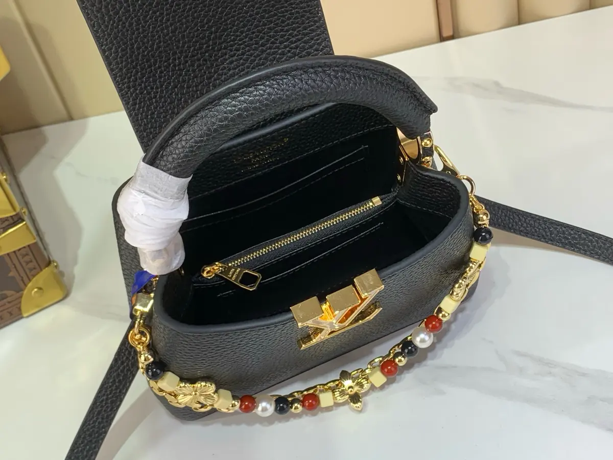 LV Style Black Leather Top Handle Bag style reference detail image 8 from source 787700