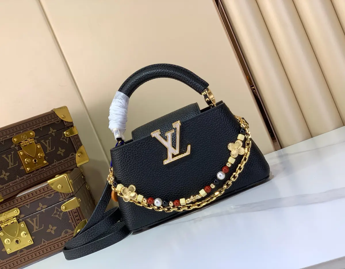 LV Style Black Leather Top Handle Bag style reference detail image 1 from source 787701
