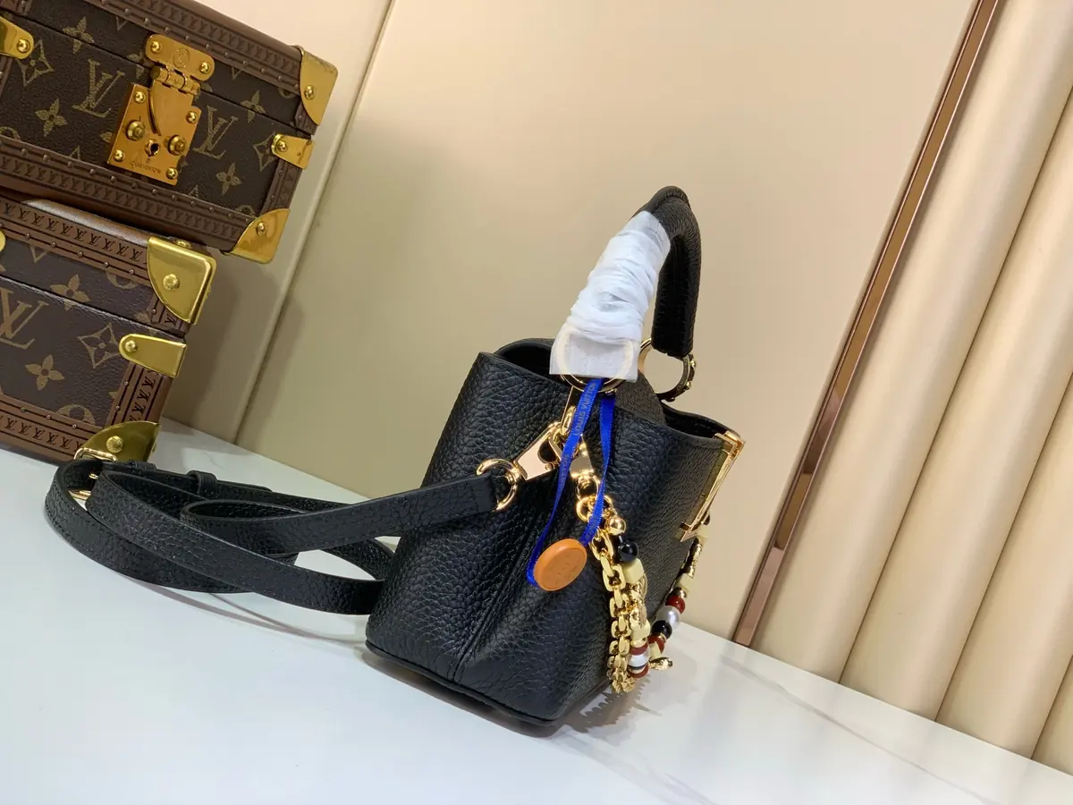 LV Style Black Leather Top Handle Bag style reference detail image 2 from source 787701