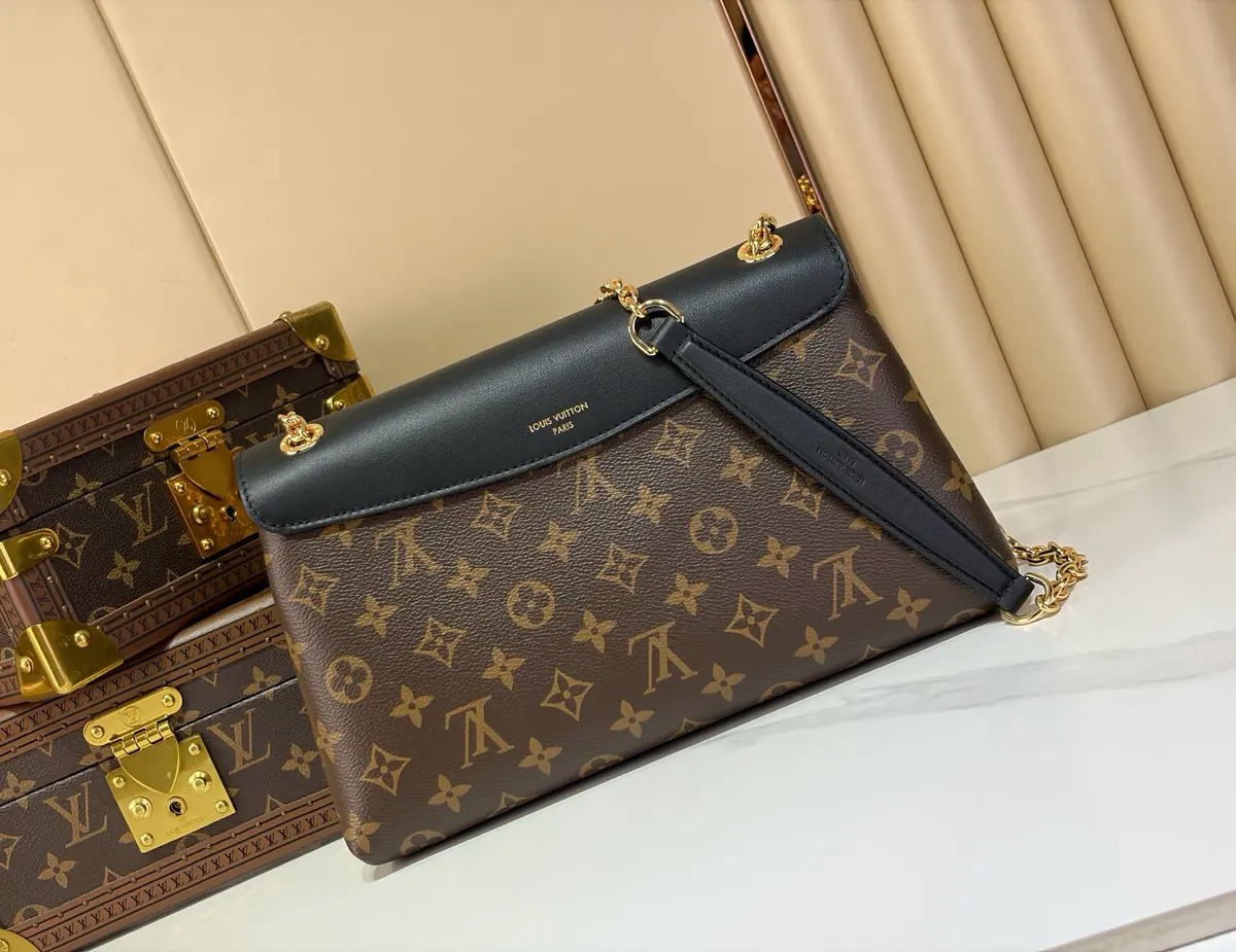 LV Style Black Leather Top Handle Bag style reference detail image 3 from source 787711