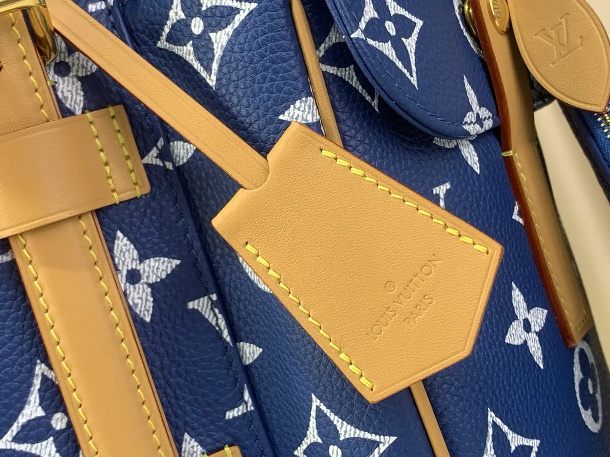 LV Style Blue Leather Backpack Lookbook Reference image 5