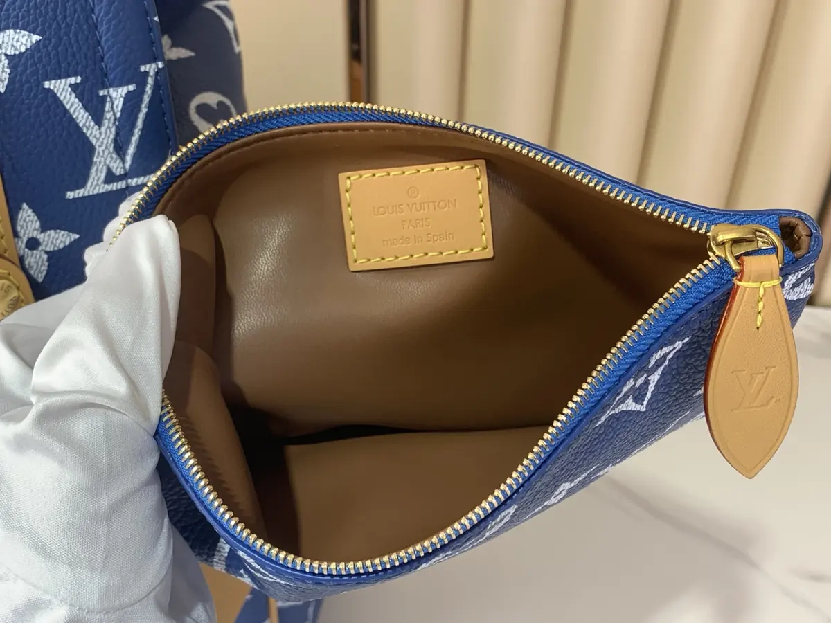 LV Style Blue Leather Backpack Lookbook Reference image 6