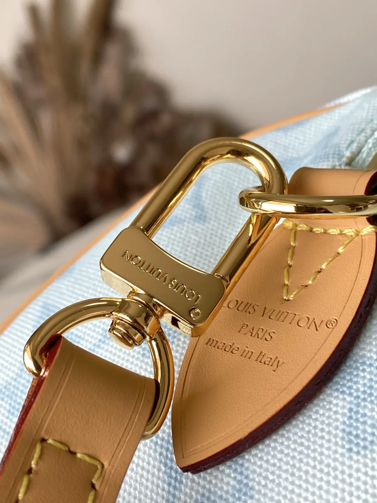 LV Style Blue Leather Top Handle Bag Lookbook Reference image 6