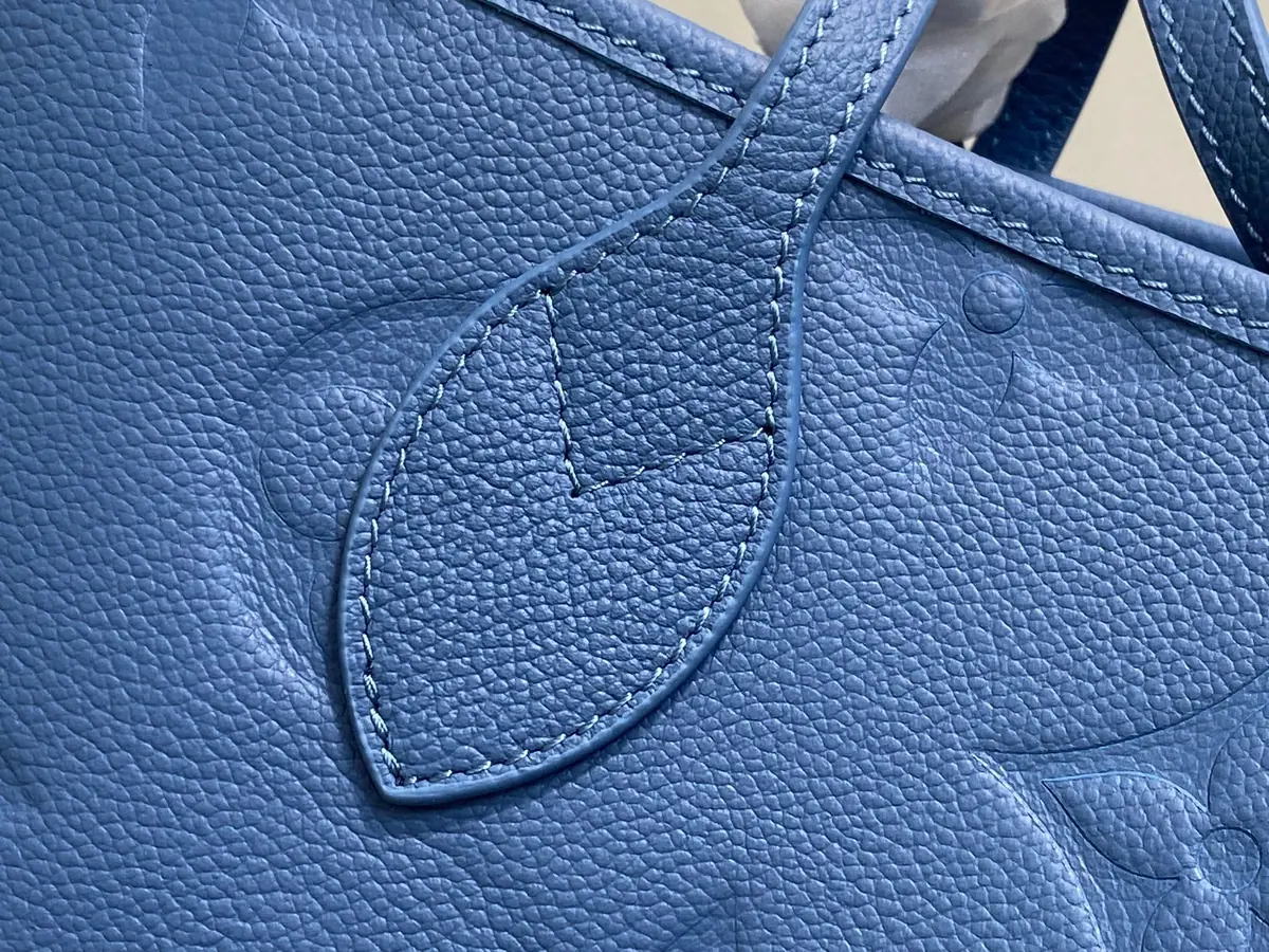 LV Style Blue Leather Tote Bag Lookbook Reference image 6