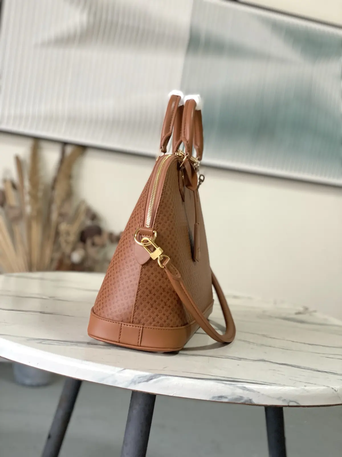 LV Style Brown Leather Bag style reference detail image 2 from source 787677