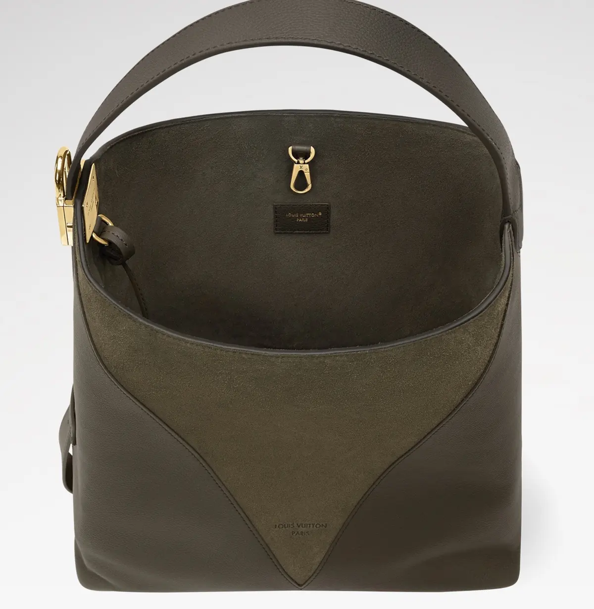 LV Style Brown Leather Hobo Bag Lookbook Reference image 4