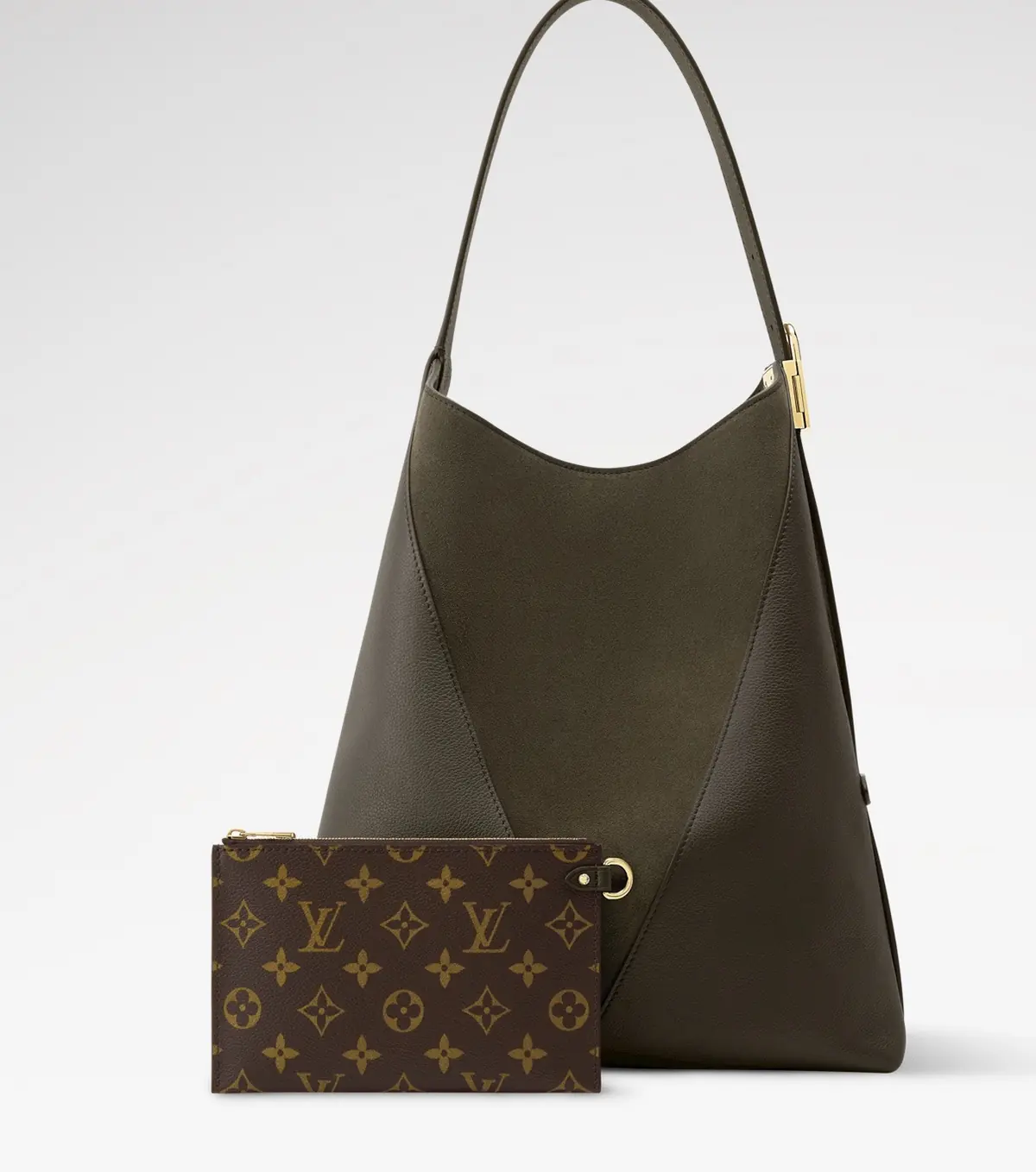 LV Style Brown Leather Hobo Bag Lookbook Reference image 5