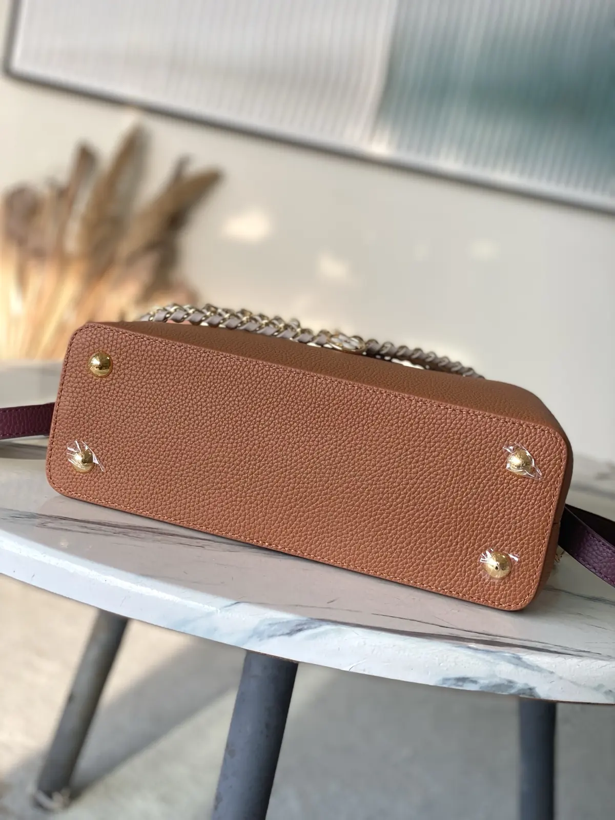 LV Style Brown Leather Top Handle Bag style reference detail image 4 from source 787651