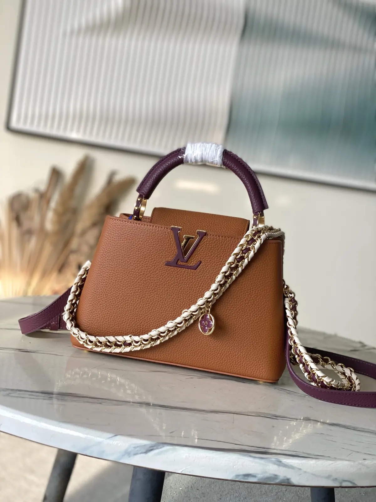 LV Style Brown Leather Top Handle Bag style reference detail image 1 from source 787652