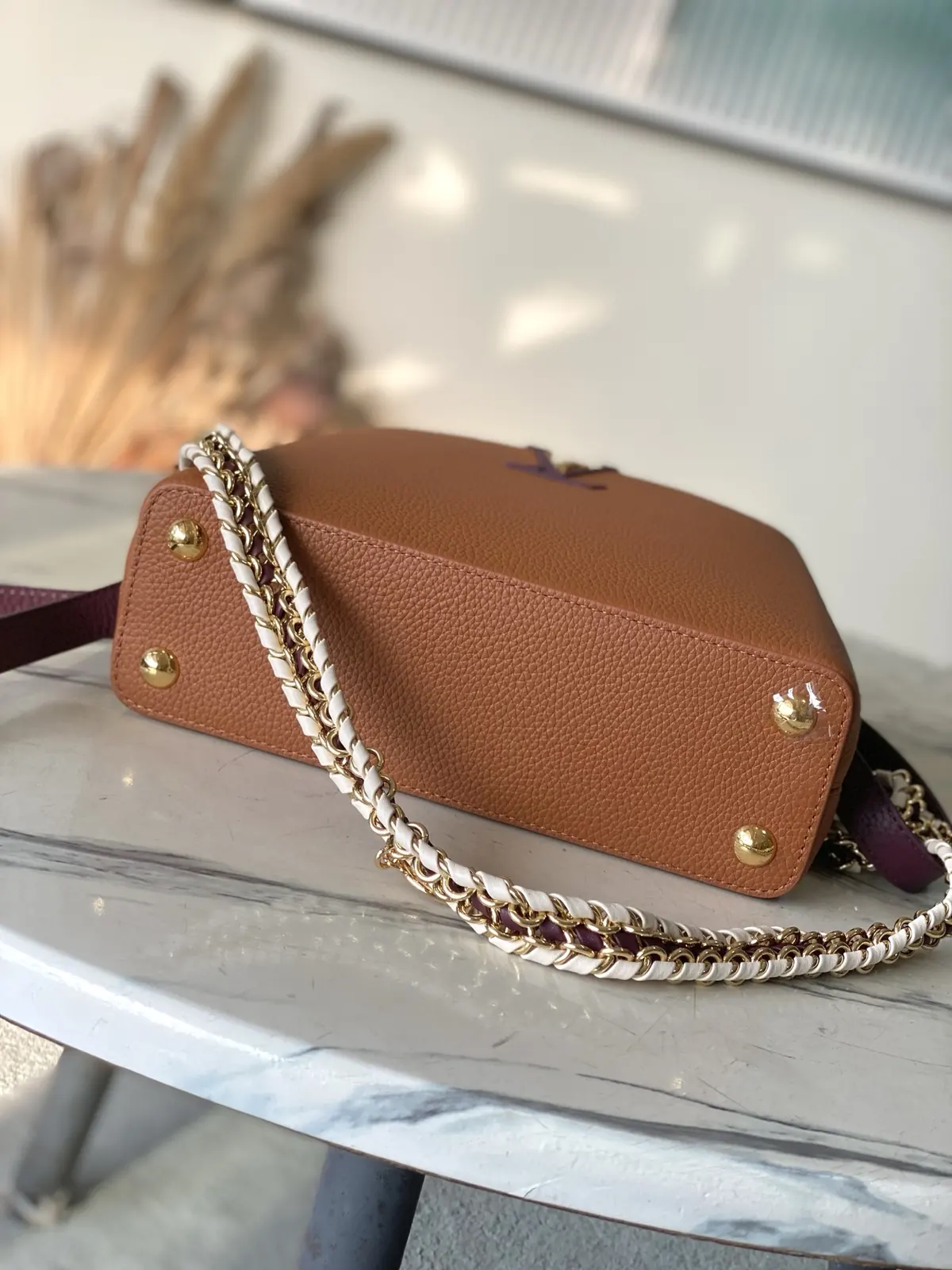LV Style Brown Leather Top Handle Bag style reference detail image 4 from source 787652