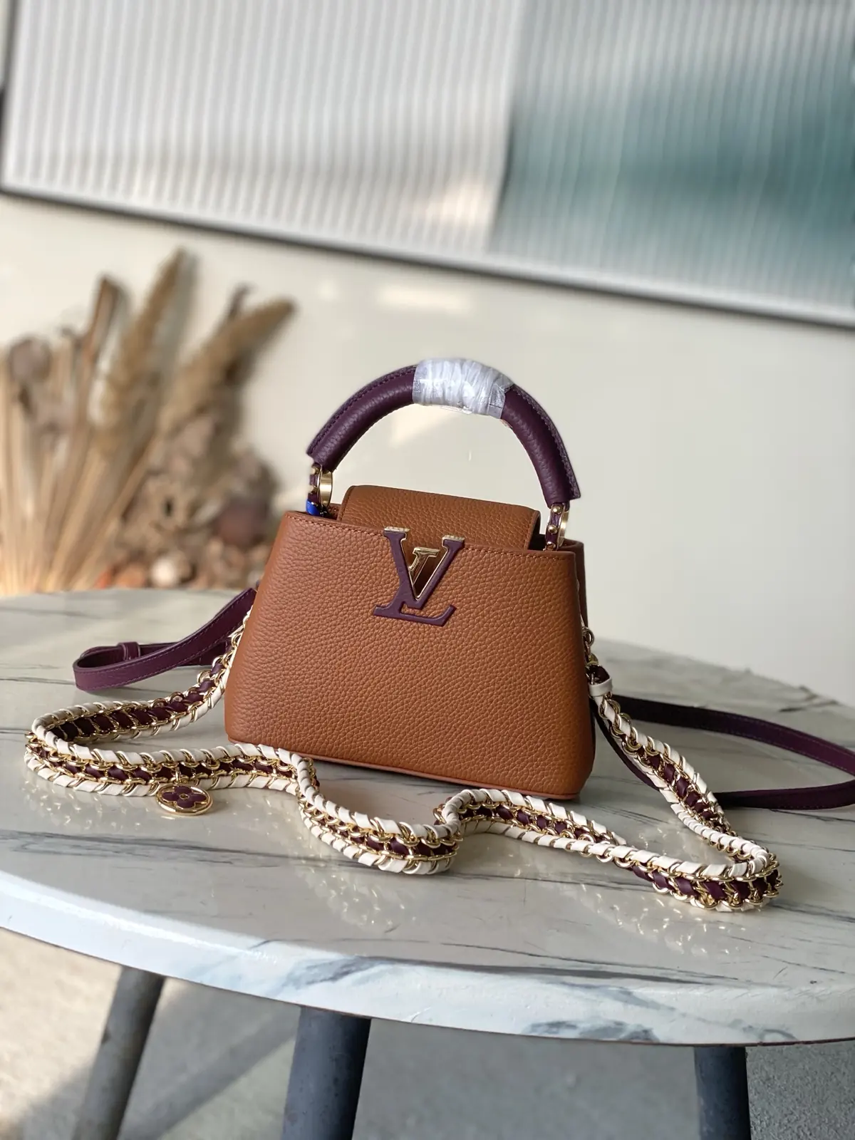 LV Style Brown Leather Top Handle Bag style reference detail image 1 from source 787653