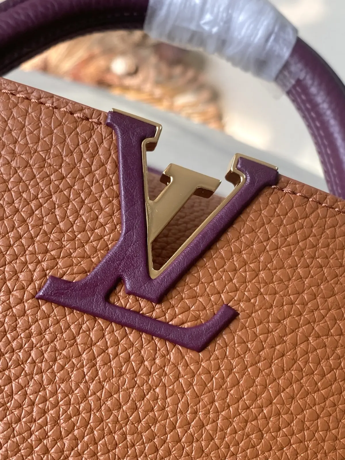 LV Style Brown Leather Top Handle Bag style reference detail image 5 from source 787653