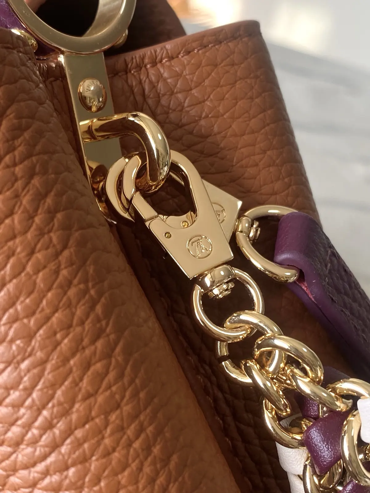 LV Style Brown Leather Top Handle Bag style reference detail image 6 from source 787653