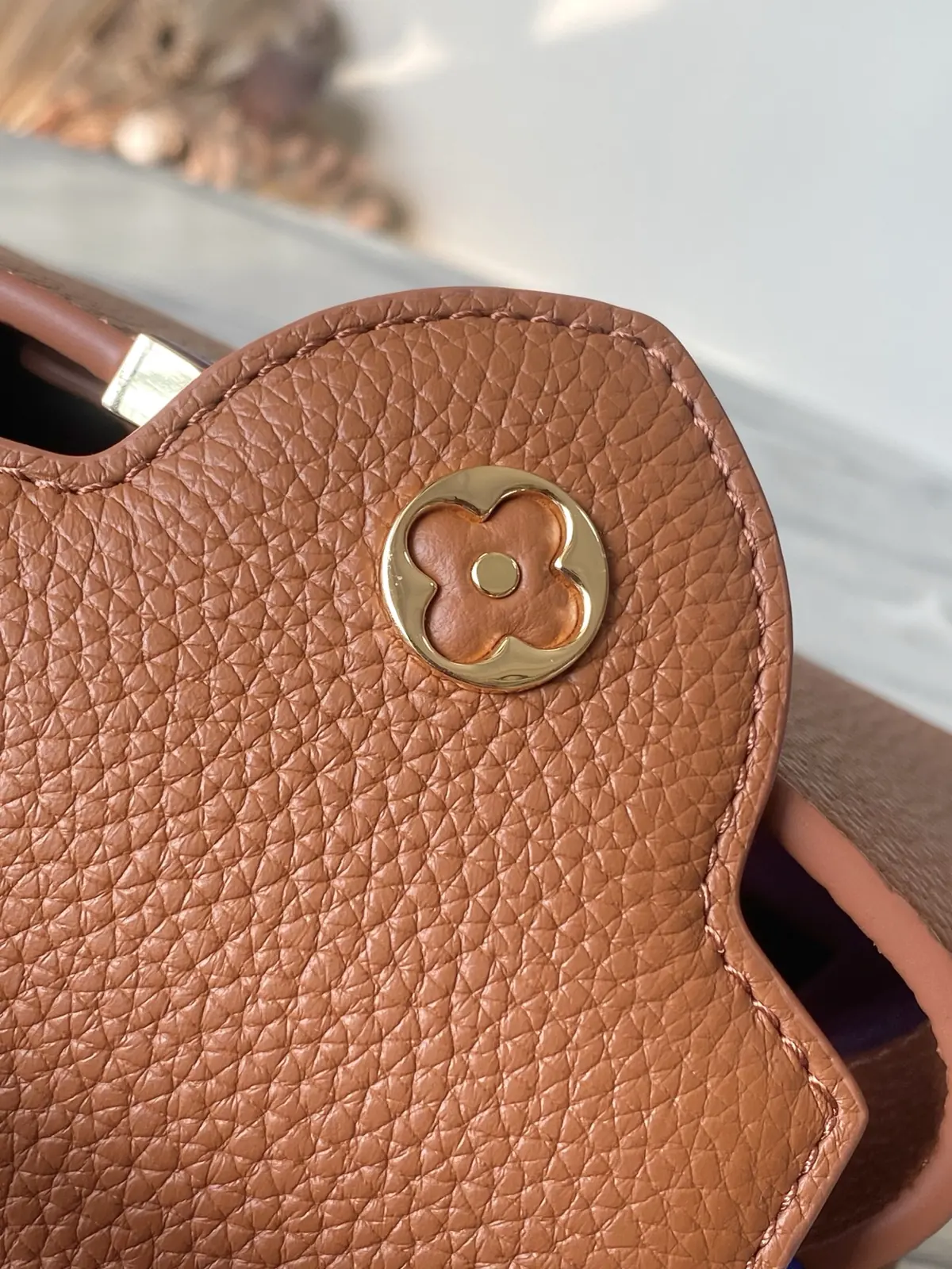 LV Style Brown Leather Top Handle Bag style reference detail image 7 from source 787653