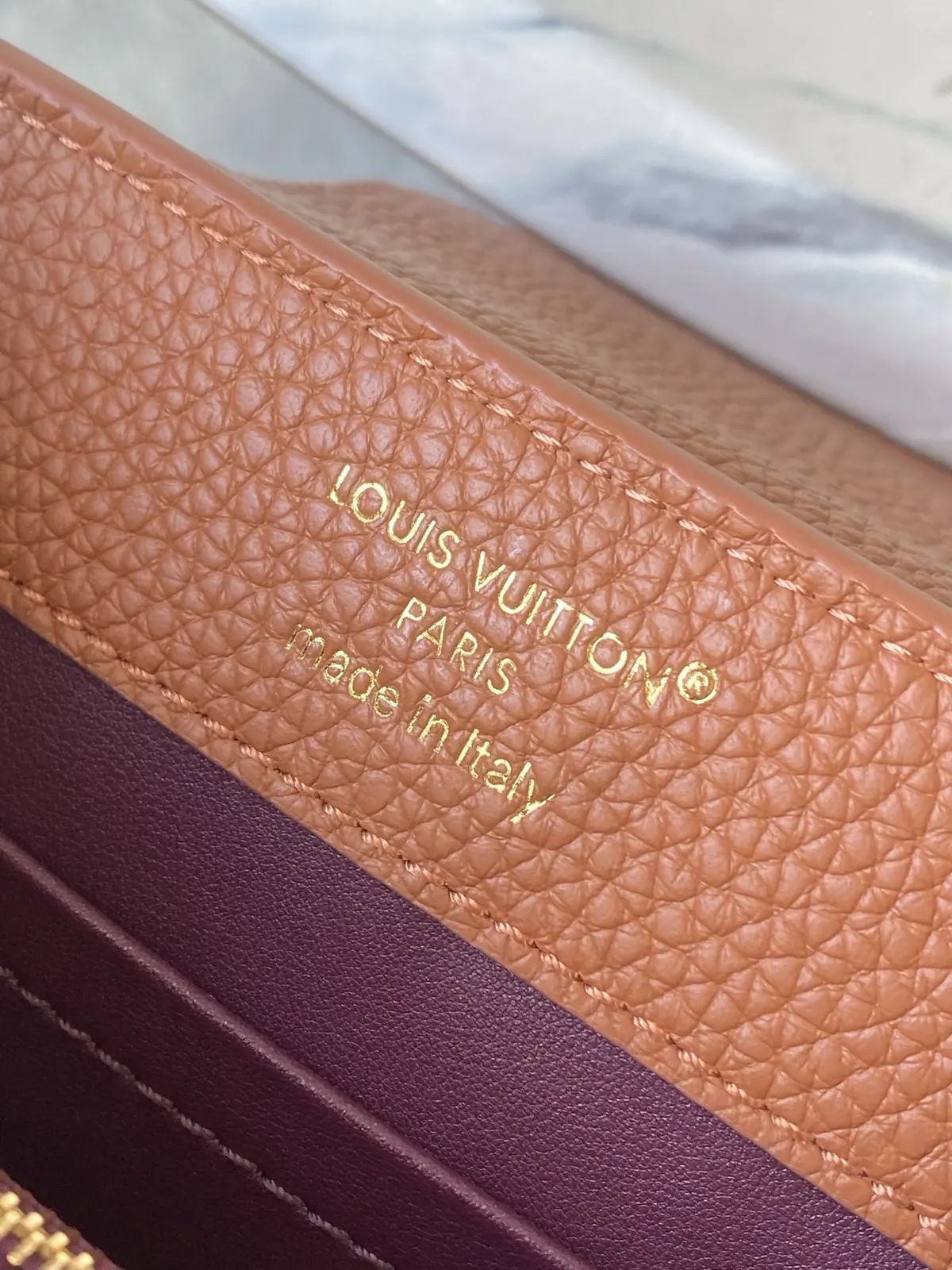 LV Style Brown Leather Top Handle Bag style reference detail image 9 from source 787653