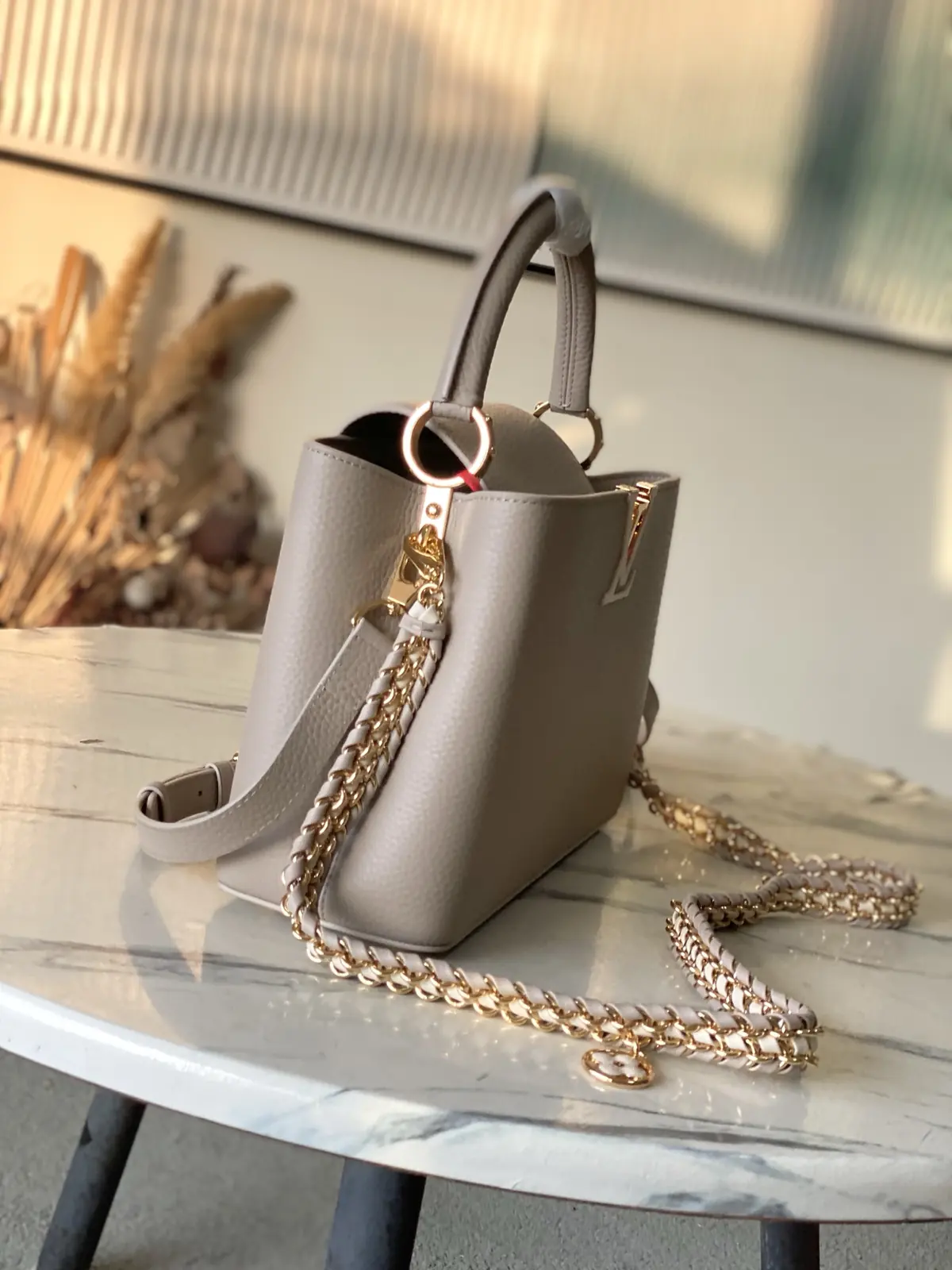 LV Style Brown Leather Top Handle Bag style reference detail image 2 from source 787657