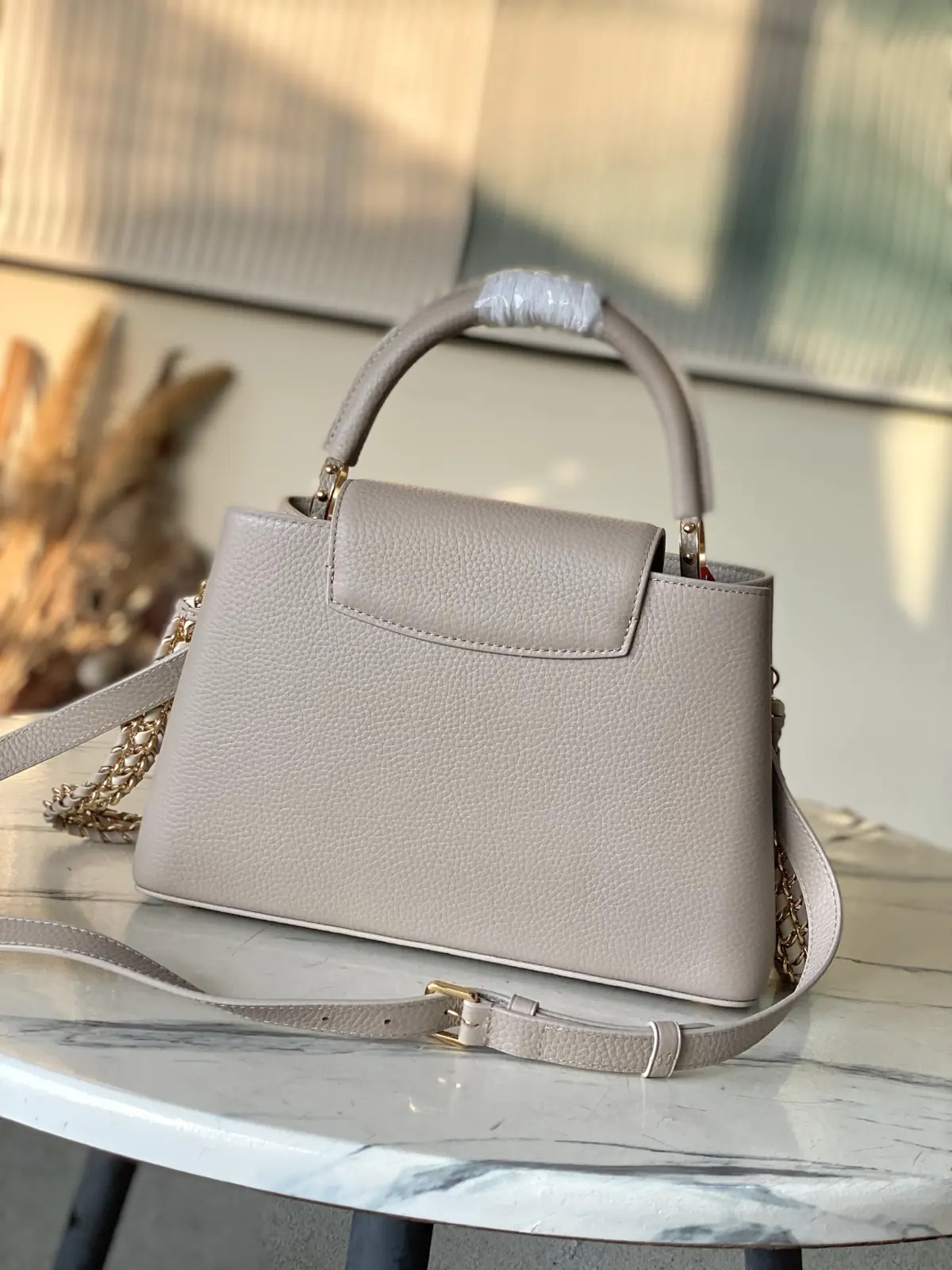 LV Style Brown Leather Top Handle Bag style reference detail image 3 from source 787657