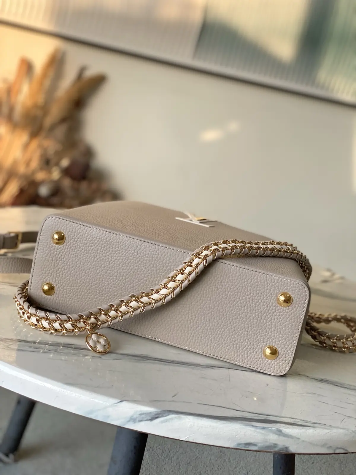LV Style Brown Leather Top Handle Bag style reference detail image 4 from source 787657
