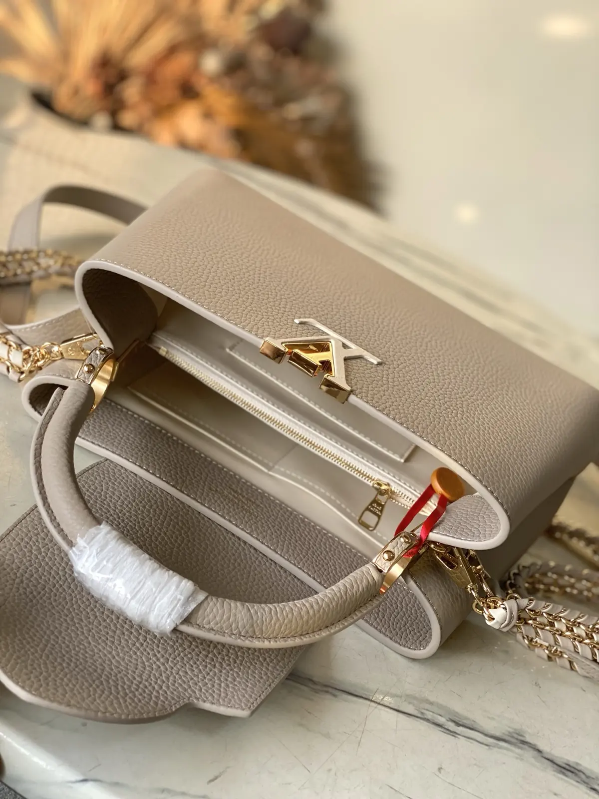 LV Style Brown Leather Top Handle Bag style reference detail image 8 from source 787657