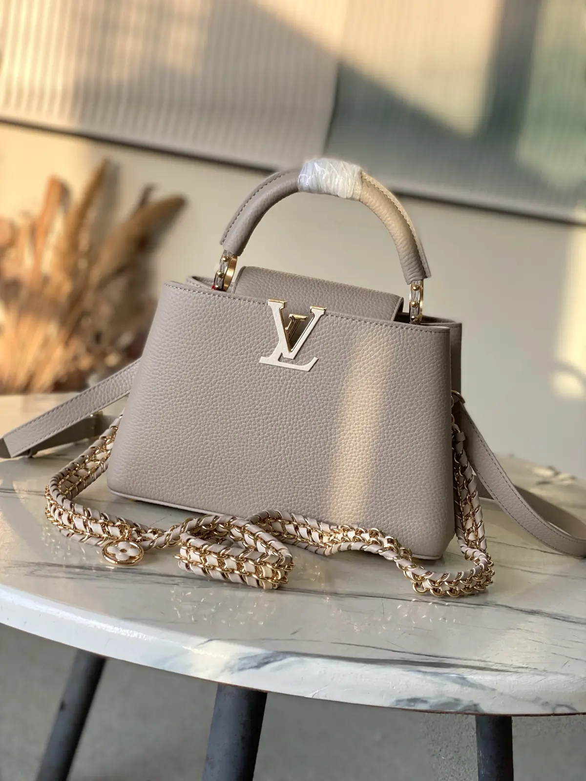 LV Style Brown Leather Top Handle Bag style reference detail image 1 from source 787658