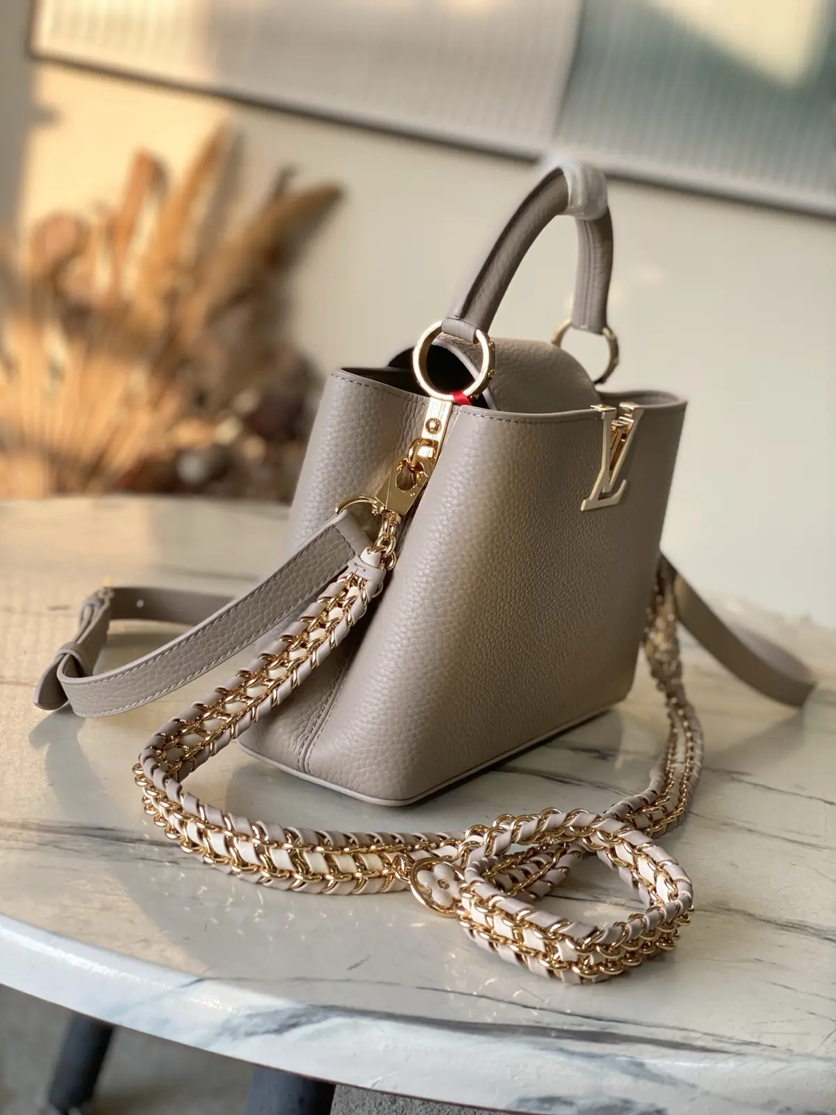 LV Style Brown Leather Top Handle Bag style reference detail image 2 from source 787658