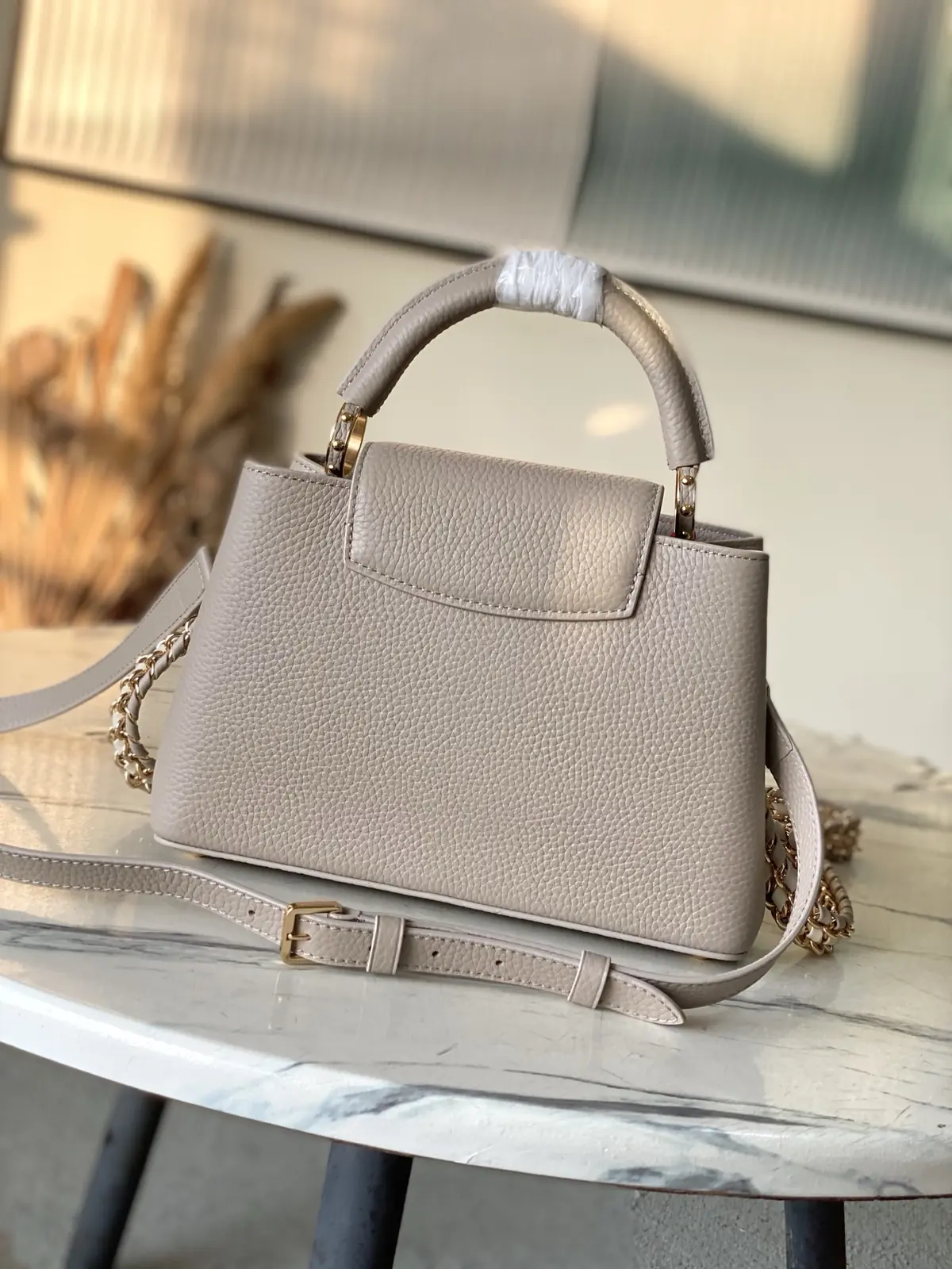 LV Style Brown Leather Top Handle Bag style reference detail image 3 from source 787658