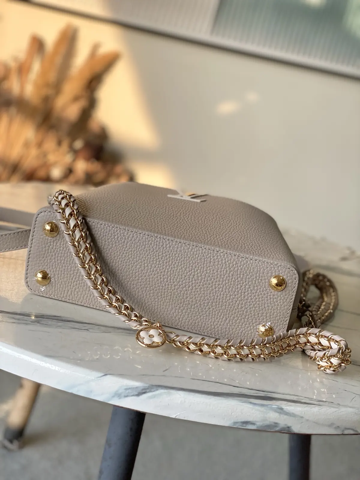 LV Style Brown Leather Top Handle Bag style reference detail image 4 from source 787658