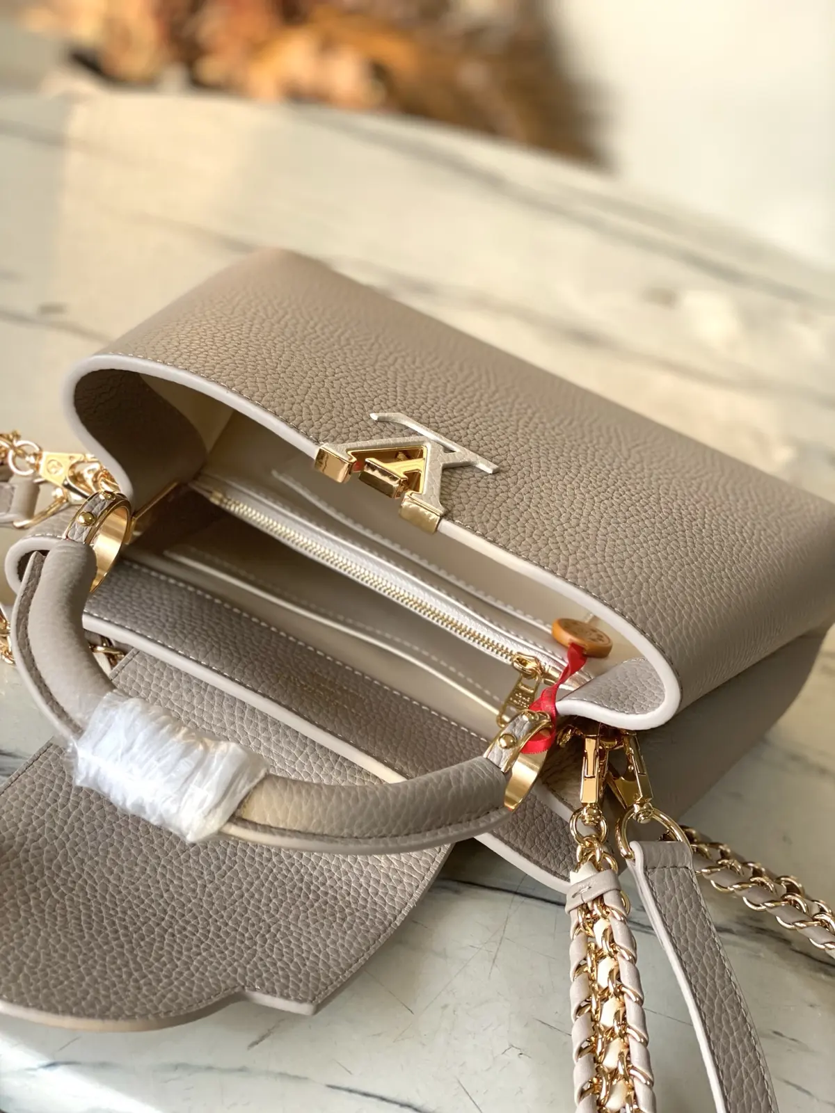 LV Style Brown Leather Top Handle Bag style reference detail image 8 from source 787658