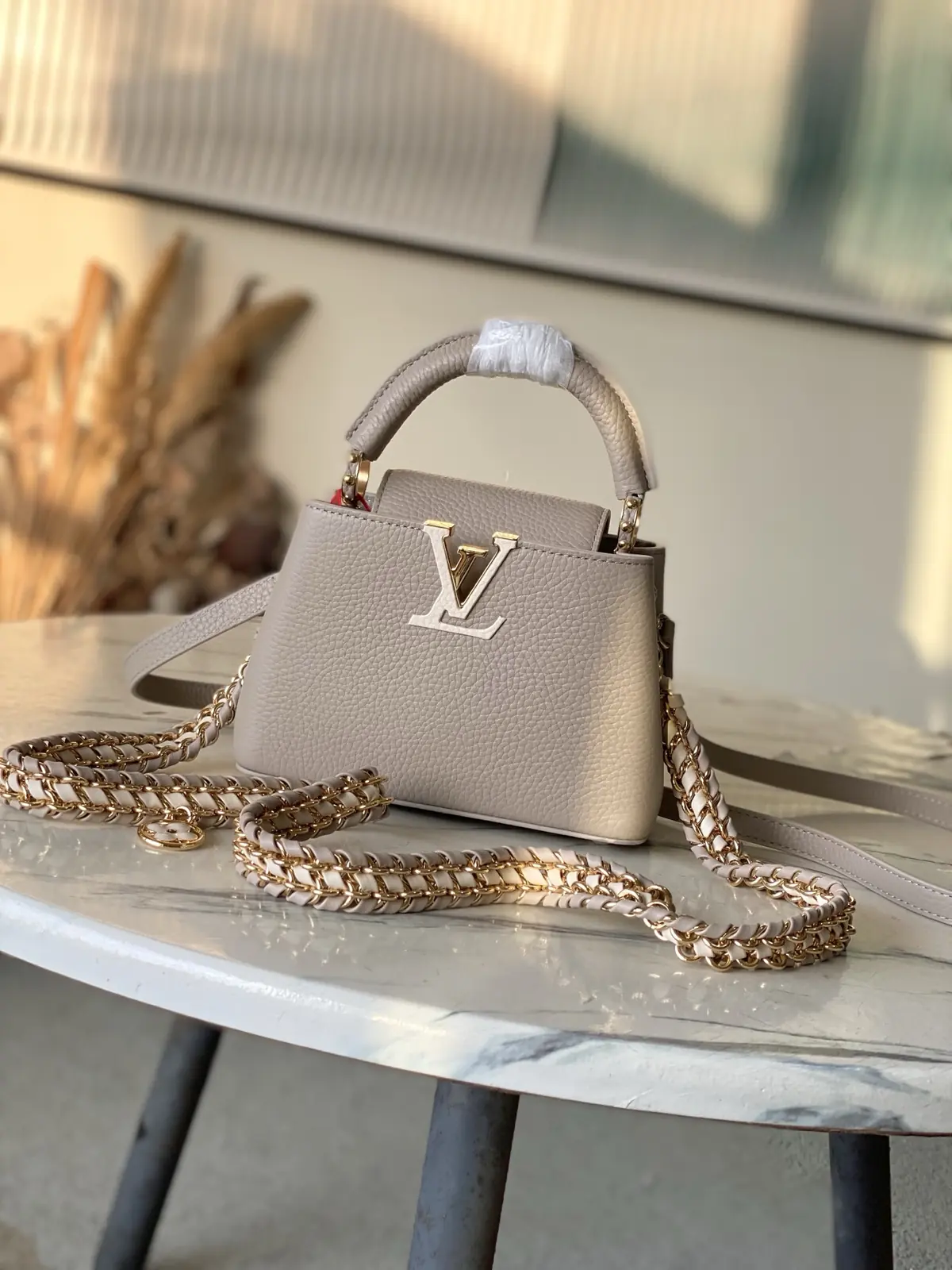 LV Style Brown Leather Top Handle Bag style reference detail image 1 from source 787659